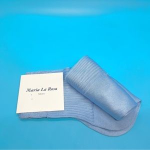 New 100% Silk Maria La Rosa Socks Sky Blue Size M